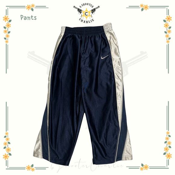 Nike Track Pants Youth Boys Size Small Navy Embroidered Logo Activewear Athletic - Picture 1 of 7